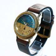 A Story | Blue & Brass Military Watch (Bicolor) | Original Handmade Watches from Japan