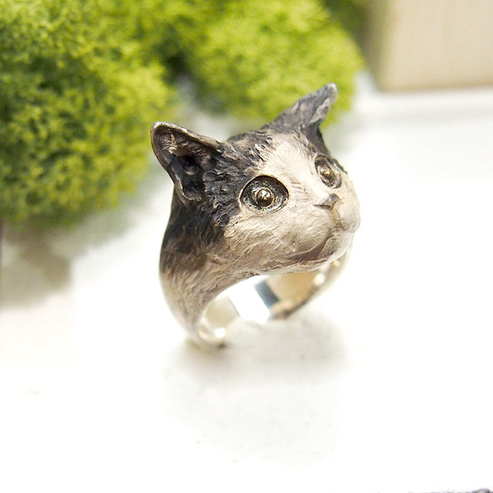 DECOvienya | Cat Ring silver | animal jewelry | 可愛動物首飾 貓戒指