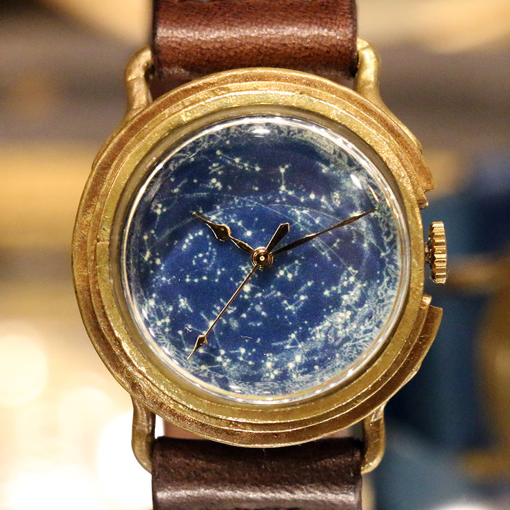 GENSO | Planisphere Starry Sky Watch (Phosphorescent Face) | 天体観測 星空手表 夜光錶盤