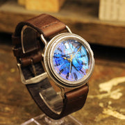 The Real Morpho Butterfly Wing Watch Size L (Silver) | Original Handmade Watches from Tokyo 匠人手工製作 穆爾佛蝶 個性手錶