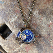 A Story X Denki Endorphin | Steampunk Brass Pendant Watch (Arabic) | Original Handmade Clocks from Japan