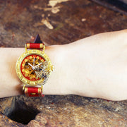 Dragon's Wristwatch "Curious Time Dragon" (Red) | Fantasy Art Handcraft Watch