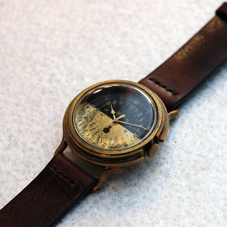 A Story | Black & Brass Military Watch (Bicolor) | Original Handmade Watches from Japan