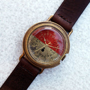 A Story | Red & Brass Military Watch Bicolor | Original Handmade Watches from Japan
