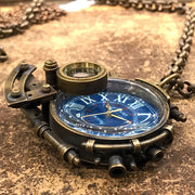 A Story X Denki Endorphin | Steampunk Brass Pendant Watch (Roman) | Original Handmade Clocks from Japan