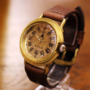 Retro Japanese Number Brass Watches | Original Handmade Watches from Japan