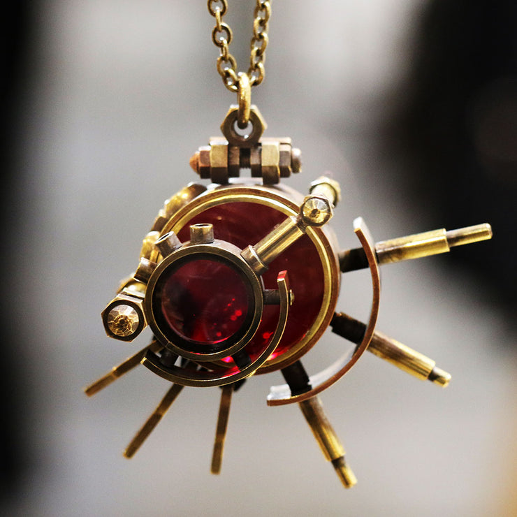 Denki Endorphin | Steampunk Brass Pendant "空亡" | Original Handmade jewelry from Japan
