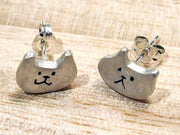 UKENMUKEN | Cat earrings silver | Japanese designer handmade jewelry
