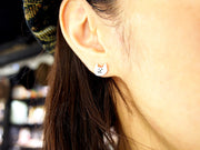 UKENMUKEN | Cat earrings silver | Japanese designer handmade jewelry
