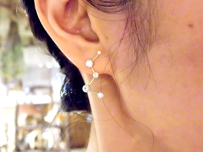 UKENMUKEN | Cassiopeia and Big Dipper earrings（pair）| Japanese Designer Handmade Jewelry