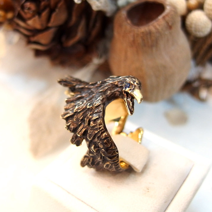 DECOvienya | Wounded crow's ring | Animal jewelry | 可愛勳物首飾 烏鴉戒指