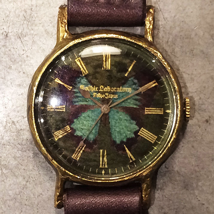 Classic Wristwatch Blue Butterfly Emerald | Original Handmade Watches from Tokyo