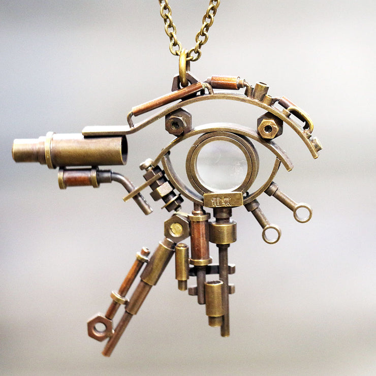 Denki Endorphin | Steampunk Brass Pendant "Eye of Horus" | Original Handmade jewelry from Japan